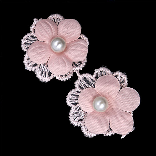 11189 Crafty Bitz Flower With Pearl  - Assorted - 6pcs