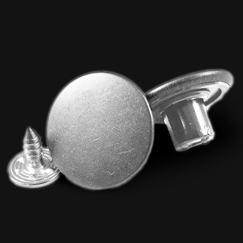11359 Sullivans 17mm Jean Button Fasteners - Silver - 8 Sets