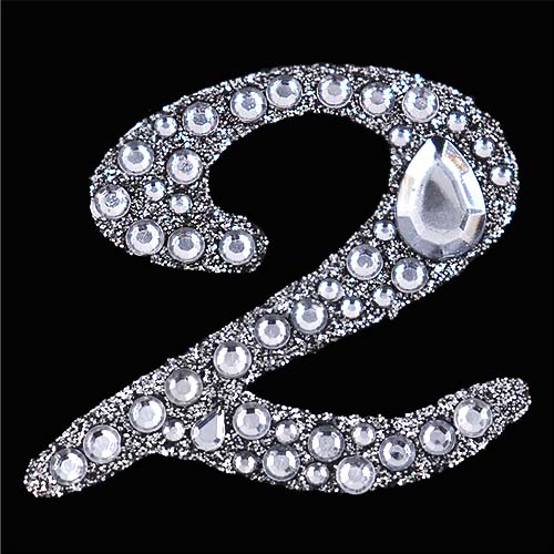 11440 Paper Xtra 55mm Self Adhesive Bling Numbers - Cursive 2