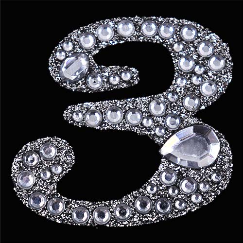 11441 Paper Xtra 55mm Self Adhesive Bling Numbers - Cursive 3