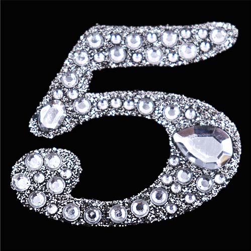 11443 Paper Xtra 55mm Self Adhesive Bling Numbers - Cursive 5
