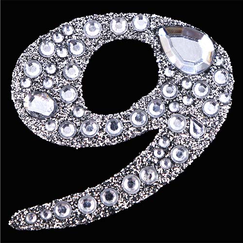 11447 Paper Xtra 55mm Self Adhesive Bling Numbers - Cursive 9