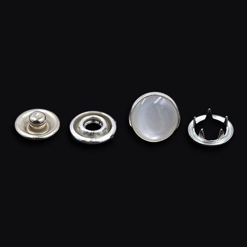 11625 Sullivans 12mm Metal Snap Fastener - 15 Sets - Pearl/silver 