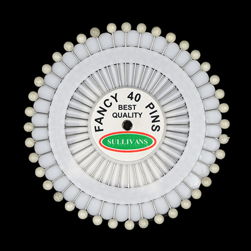 12053 Sullivans Plastic Head Pins - White - 40pcs