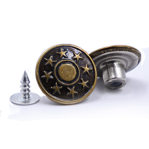 12082 Sullivans 17mm Jean Button Fasteners - Star Pattern - Bronze - 100 Sets