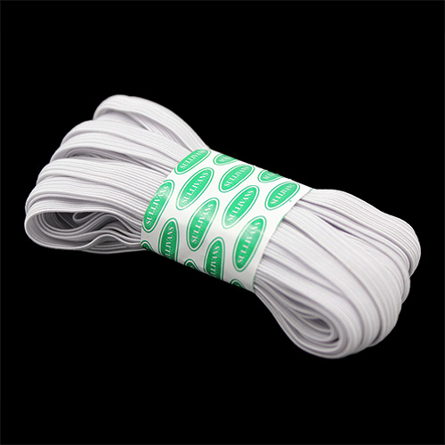 12437 Sullivans 6mm Braided Elastic - 10m - White 