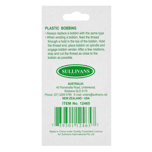 12465 Sullivans Plastic Bobbin Pack - 2pc