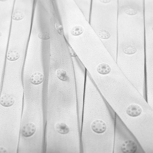 13208 Sullivans 28mm Continuous Press Stud Tape - White