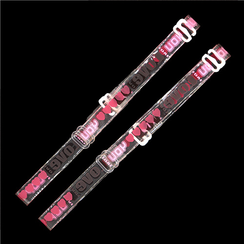 13224 Sullivans Clear Printered Bra Straps - I Love You