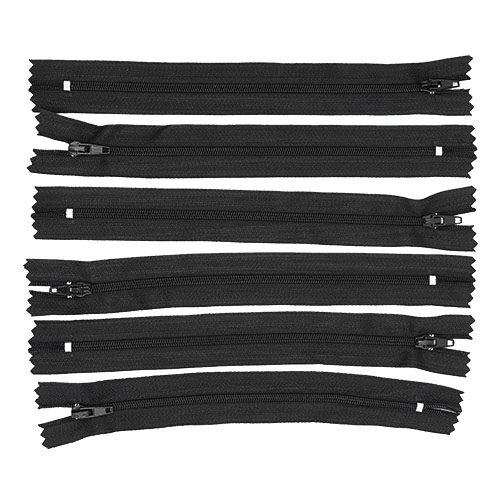 13515 Valuepak 18cm Dress Zips - 6 Pack - Black