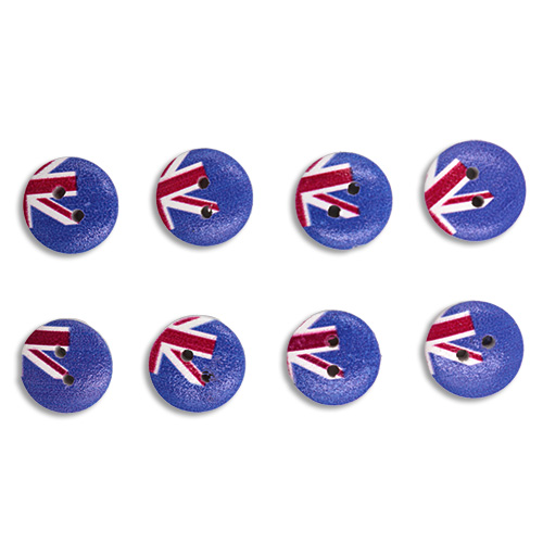 13810 Sullivans Mdf Wooden Buttons - Flags - 8pcs