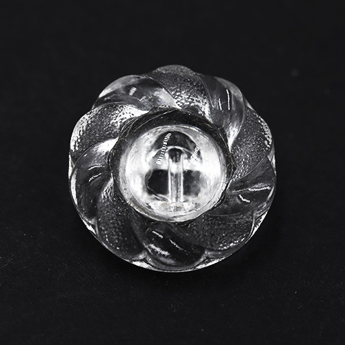 13928 Sullivans 22mm Glass Shank Button Swirl Border Clear - 25 Per Tube