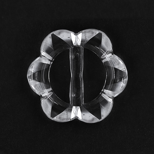 13943 Sullivans 20mm Flower Buckle Plastic Button - Clear - 36 In A Tube