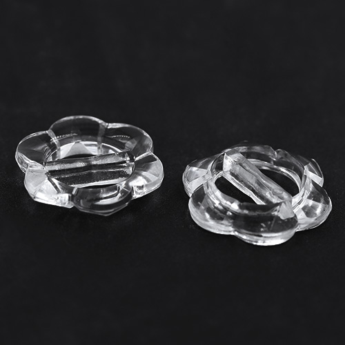13943 Sullivans 20mm Flower Buckle Plastic Button - Clear - 36 In A Tube