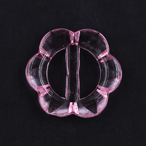 13944 Sullivans 20mm Flower Buckle Plastic Button - Clear Pink - 36 In A Tube