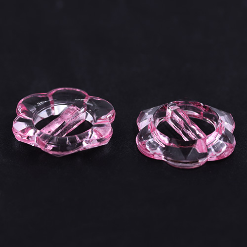 13944 Sullivans 20mm Flower Buckle Plastic Button - Clear Pink - 36 In A Tube