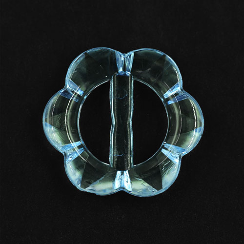 13945 Sullivans 20mm Flower Buckle Plastic Button - Clear Blue - 36 In A Tube