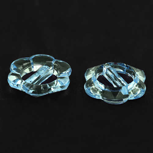 13945 Sullivans 20mm Flower Buckle Plastic Button - Clear Blue - 36 In A Tube