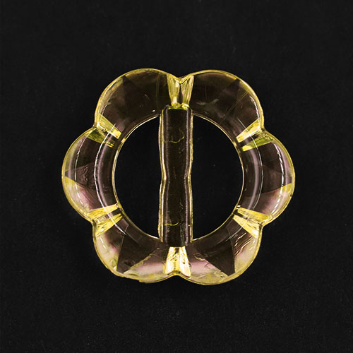 13947 Sullivans 20mm Flower Buckle Plastic Button - Clear Yellow - 36 In A Tube