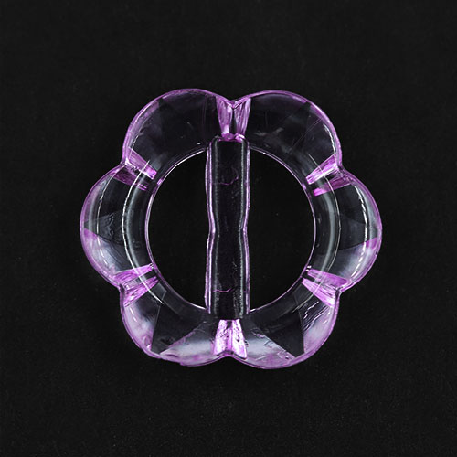 13948 Sullivans 20mm Flower Buckle Plastic Button - Clear Purple - 36 In A Tube