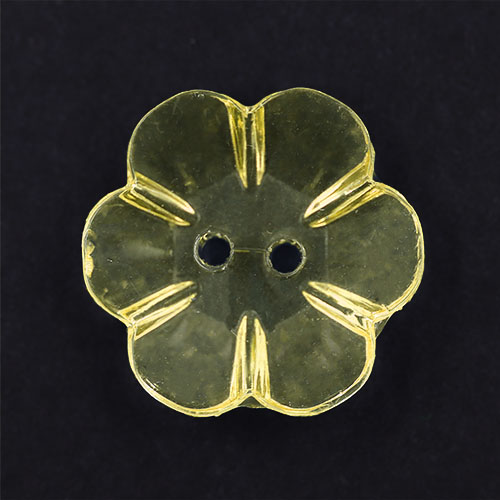 13959 Sullivans 16mm Flower Plastic Button - Clear Yellow - 36 In A Tube