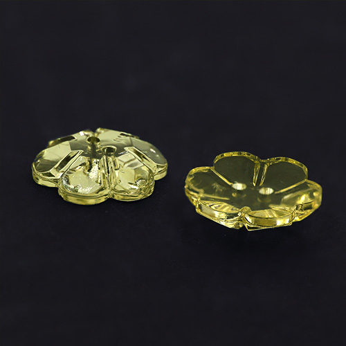 13959 Sullivans 16mm Flower Plastic Button - Clear Yellow - 36 In A Tube