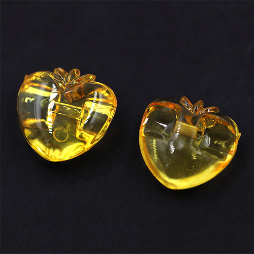 13971 Sullivans 15mm Strawberry Plastic Button - Clear Yellow - 36 In A Tube