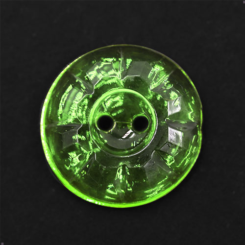 13976 Sullivans 15mm Round Flower Plastic Button - Clear Green - 36 In A Tube