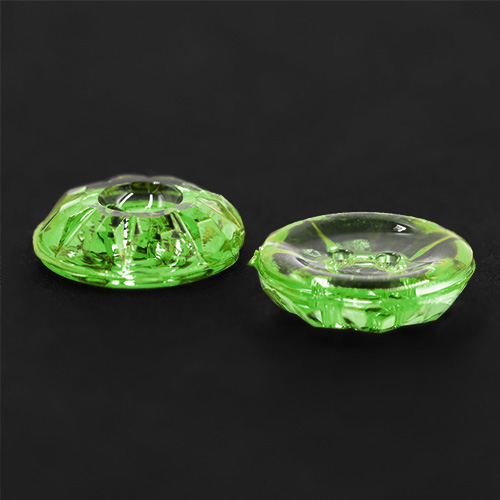 13976 Sullivans 15mm Round Flower Plastic Button - Clear Green - 36 In A Tube