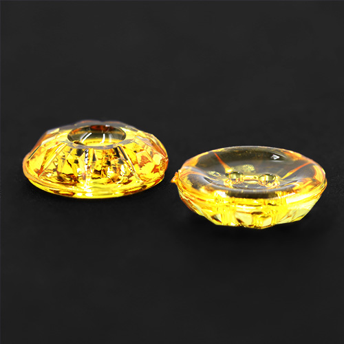 13977 Sullivans 15mm Round Flower Plastic Button - Clear Yellow - 36 In A Tube