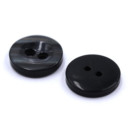 13986 Sullivans 15mm Round Plastic Button - Pearl Black - 36 In A Tube