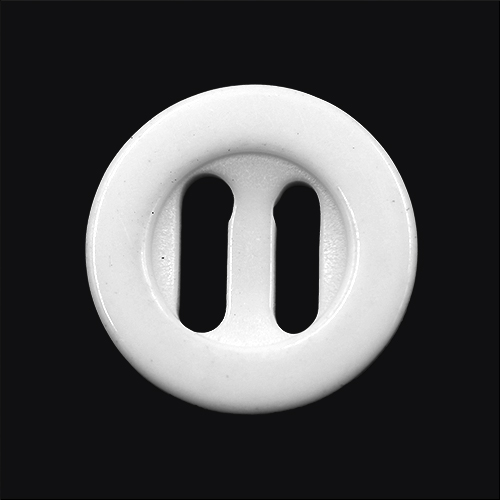 13991 Sullivans 15mm Round Plastic Button With Oblong Holes - White - 36 In A Tube