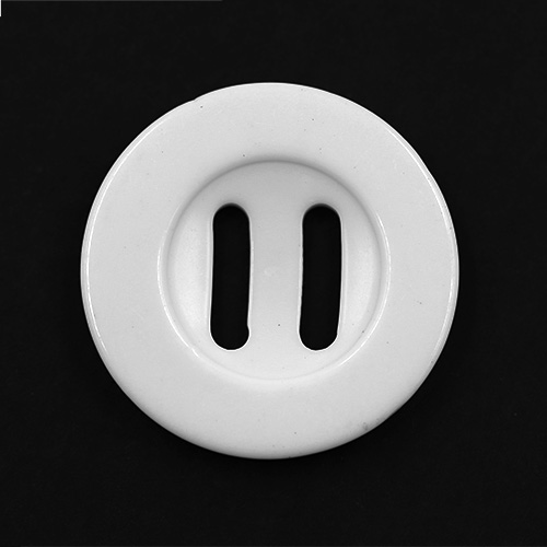 13993 Sullivans 25mm Round Plastic Button With Oblong Holes - White - 36 In A Tube