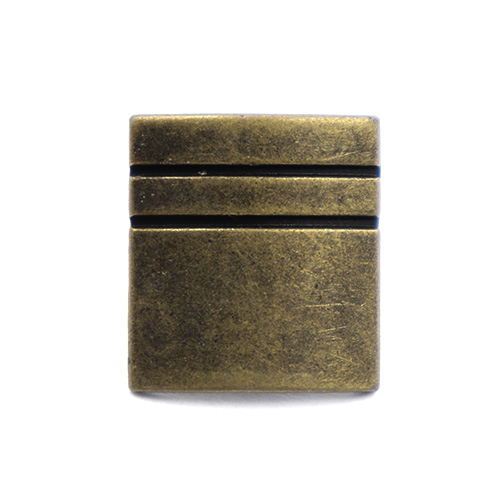 14023 Sullivans 13mm Rectangle Metal Button With Side Lines - Copper - 23 In A Tube