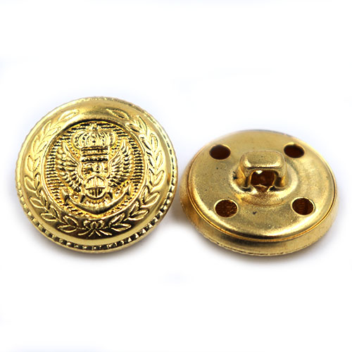 14091 Sullivans 23mm Round Metal Button With Crest & Shank - Gold - 17 In A Tube