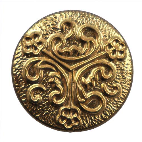 14092 Sullivans 15mm Round Metal Button With Crest & Shank - Gold - 23 In A Tube