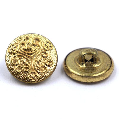14092 Sullivans 15mm Round Metal Button With Crest & Shank - Gold - 23 In A Tube