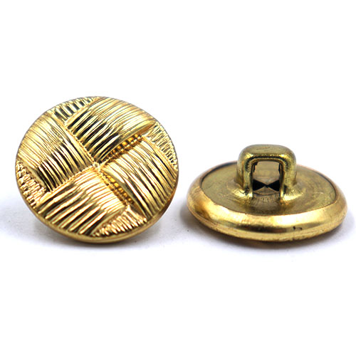 14118 Sullivans 15mm Round Metal Shank Button With Patterned Quarters - Gold - 23 In A Tube