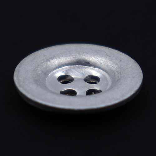14129 Sullivans 14mm Round Metal Button 4 Hole - Silver - 44 In A Tube