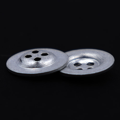 14129 Sullivans 14mm Round Metal Button 4 Hole - Silver - 44 In A Tube