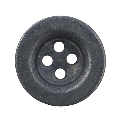 14130 Sullivans 14mm Round Metal Button 4 Hole - Gunmetal Grey - 48 In A Tube