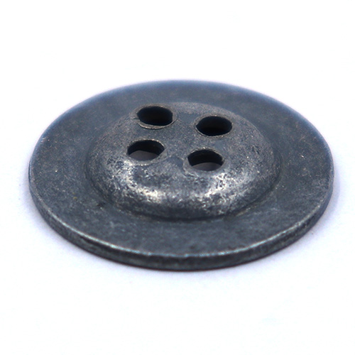 14130 Sullivans 14mm Round Metal Button 4 Hole - Gunmetal Grey - 48 In A Tube