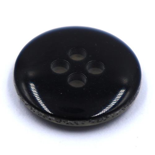 14180 Sullivans 11mm Round Plastic Button 4 Hole - Black With Gold Sparkles - 110 In A Tube