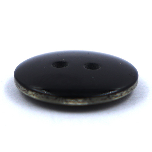 14183 Sullivans 15mm Round Plastic Button 2 Hole - Black With Gold Sparkles - 68 In A Tube