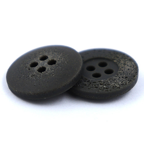14318 Sullivans 18mm Round Plastic Button 4 Hole - Crater Effect - Grey - 32 In A Tube