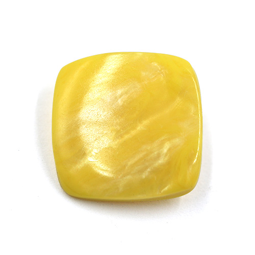 14333 Sullivans 10mm Rounded Edge Square Plastic Shank Button- Marble Effect - Yellow - 25 In A Tube