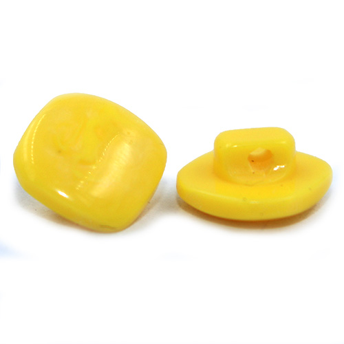 14333 Sullivans 10mm Rounded Edge Square Plastic Shank Button- Marble Effect - Yellow - 25 In A Tube