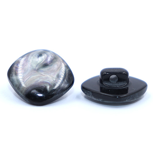 14349 Sullivans 13mm Rounded Edge Square Plastic Shank Button- Marble Effect - Multi Grey - 20 In A Tube