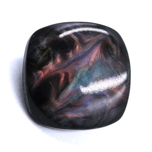 14350 Sullivans 13mm Rounded Edge Square Plastic Shank Button- Marble Effect - Black - 20 In A Tube