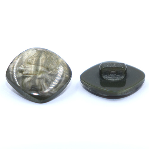 14357 Sullivans 15mm Rounded Edge Square Plastic Shank Button- Marble Effect - Sage - 17 In A Tube